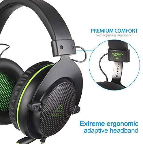 MODOHE G830 Gaming Headset 3.5 mm Wired Over Ear,with Microphone Noise Cancelling Gaming Headphones for Xbox 360/PC/PS4/PS4 PRO/Xbox One/Xbox One S,etc(Black)