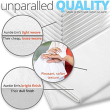 Load image into Gallery viewer, Aunti Em&#39;s Kitchen White Cotton Napkins Cloth 20 x 20 Oversized 100% Natural Bulk Linens for Dinner, Events, Weddings, Set of 12
