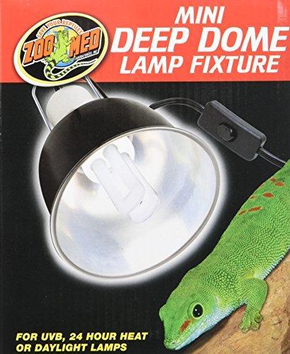 Zoo Med Mini Deep Dome Lamp Fixture with 5.5-Inch Dome, Black