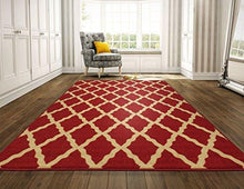 Load image into Gallery viewer, Ottomanson Ottohome Collection Contemporary Morrocan Trellis Design Non-Skid (Non-Slip) Rubber Backing Runner Rug, 20&quot; X 59&quot;, Red
