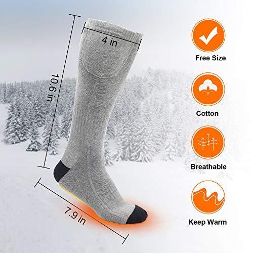 XBUTY Heated Socks for Women Men, Rechargeable Electric Socks Battery Heated Socks, Cold Weather Thermal Socks Sports Outdoor Camping Hiking Warm Winter Socks