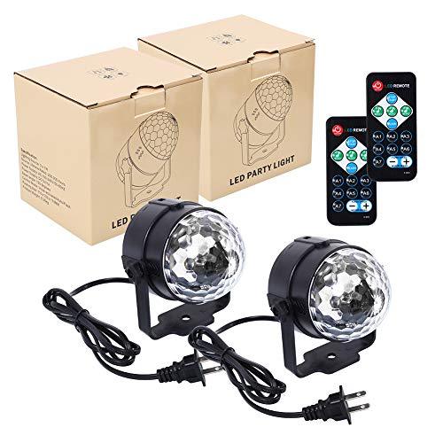 Luditek Partylights Discoball 360 °Rotatable Discolights Sound Activated Remote Control Dj Lighting [Newest 2020]7 Color Patternes+3 Lightning Mode+6 Colours for All Parties, Wedding, DJ and More