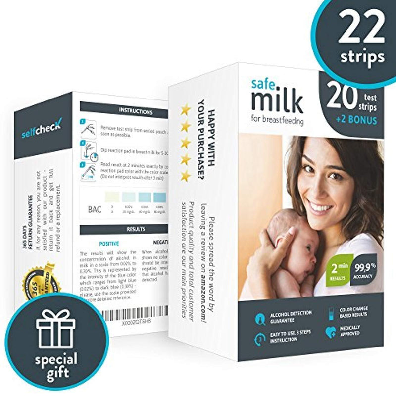 Highly Sensitive Breastmilk Alcohol Test Strips - Mother's Breast Milk Testing with Fast and Reliable Analysis with Graded Results - Keep Your Peace of Mind While Breastfeeding