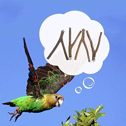 MwaBaiTx Natural Parrot Perch Set, Bird Chewing Toys Bird Perch Bird Stand Bird Cage Accessories