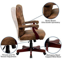 Load image into Gallery viewer, Flash Furniture Bomber Brown Classic Executive Swivel Office Chair with Arms

