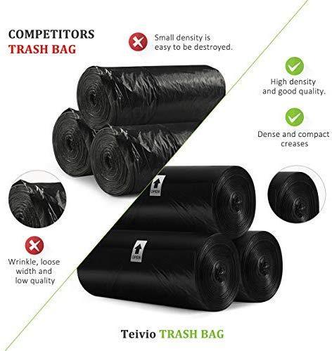 4 Gallon 220 Counts Strong Trash Bags Garbage Bags, Bathroom Trash Can Bin Liners, Small Plastic Bags for home office kitchen, fit 12-15 Liter, 3,3.5,4.5 Gal, Clear kitchen, Clear