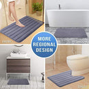 Office Marshal Bathroom Rugs Bath Mats for Bathroom Luxury Soft Anti-Slip Memory Foam 3 PCS Mats Set(U-Shaped 20"x24" Toilet Mat+30"x20" Shower Mat+17"x47" Bath Mat) Absorbent Bath Rugs Machine Washable