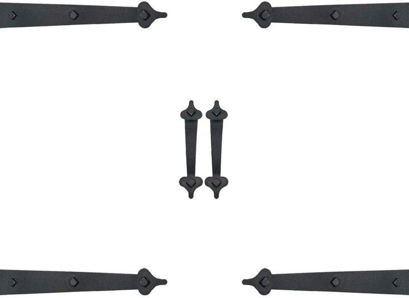 Ultra-Life Magnetic Decorative Carriage-Style Garage Door Accent Trim Hardware (Four Hinges, Two Handles)