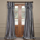 Half Price Drapes PTCH-112-108-RU Ruched Faux Silk Taffeta Curtain, Platinum