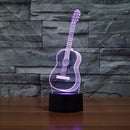 Lmeison Guitar 3D Optical Illusion Desk Lamp Unique Night Light for Home Decor 7 Colors Changing USB Powered Touch Button LED Table Lamp - Creative Gift for Kids/Friends/ Birthdays/Holidays