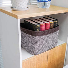 Load image into Gallery viewer, Goodpick Cube Storage Bins - Shelf Baskets for Storage Towel Book Cloth Storage Bins for Office Woven Basket for Shelves Baby Laundry Basket Toys Storage Basket Closet Storage Basket, 13&#39;&#39;x9.8&#39;&#39;x 9&#39;&#39;
