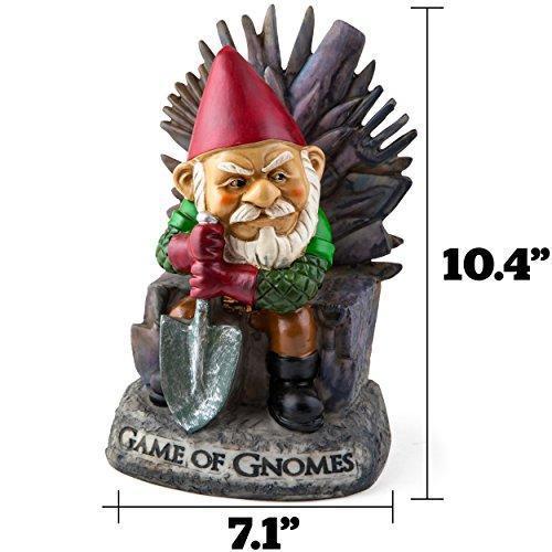 Big Mouth Inc. Game of Gnomes Garden Gnome – Comical Garden Gnome, Hand-Painted Weatherproof Ceramic Lawn Gnome, Makes a Great Gift, 9.5” Tall