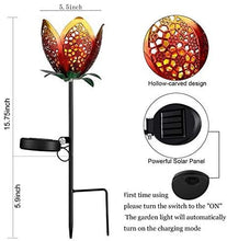 Load image into Gallery viewer, ATHLERIA Garden Solar Lights Outdoors, 2pack Pathway Hollow Flower Stake Lights Waterproof Landscape Led Decorative Light for Patio, Walkways,Courtyard, Path,Yard, Lawn(Warm White)
