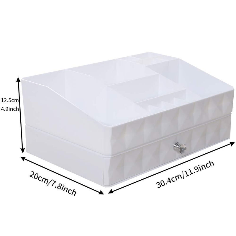 Benbilry Makeup Organizer Cosmetic Storage Box Jewelry Storage with 1 Drawer 12 Compartments, Large Capacity, Suitable for Your Different Size of Cosmetics for Bathroom Vanity Countertop Dresser