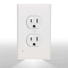 Load image into Gallery viewer, 4Pack LED Night Light Outlet Cover Plate-No Wires Or Batteries,Light Sensor Auto-On LED Guidelight,Install In a Snap,Outlet Wall Plate With 0.3W High Brightness Night Light (White,Duplex)
