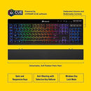 Corsair K55 RGB Gaming Keyboard - Quiet & Satisfying LED Backlit Keys - Media Controls - Wrist Rest Included – Onboard Macro Recording