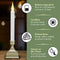 612 Vermont Battery Operated LED Window Candle with Sensor and 8 Hour Timer, Patented Dual LED Flicker Flame (Pewter)