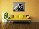 Muzagroo Art Painted by Hand Oil Paintings Listen to Music Gorilla Canvas Pictures Large Canvas Art for Living Room Wall Decor L