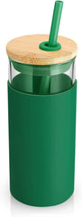 Tronco 20oz Glass Tumbler Straw Silicone Protective Sleeve Bamboo Lid - BPA Free
