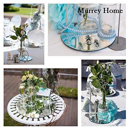 Murrey Home 12 Pack 12" Round Mirror Tray/Plate for Wedding, Christmas and Party Décor