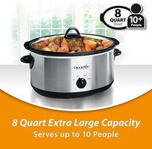 Load image into Gallery viewer, Crockpot Oval Manual Slow Cooker, 8 quart, Stainless Steel (SCV800-S)
