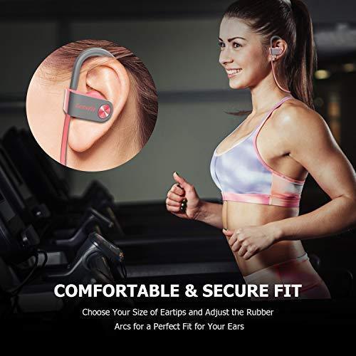 Bluetooth Headphones, Letsfit Wireless Headphones, IPX7 Waterproof Sports Earphones Gym Running, HD Stereo Headset w/Mic, 8 Hours Battery Noise Cancelling Bluetooth Earbuds