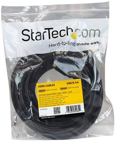 StarTech.com 8 ft High Speed HDMI Cable – Ultra HD 4k x 2k HDMI Cable – HDMI to HDMI M/M - 8ft HDMI 1.4 Cable - Audio/Video Gold-Plated (HDMM8)