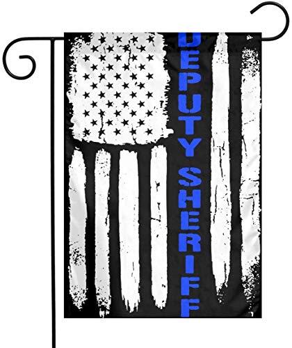 HOME DEPUTY Thin Blue Line Deputy Sheriff Garden Flag House Banner for Party Yard Home Outdoor Decor