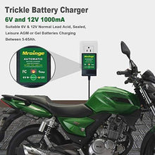 Load image into Gallery viewer, Mroinge MBC016 6V / 12V 1A Fully Automatic trickle Battery Charger/maintainer for Automotive Vehicle Motorcycle Lawn Mower ATV RV powersport Boat, Sealed Deep-Cycle AGM Gel Cell Lead Acid Batteries
