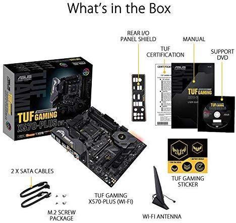 ASUS AM4 TUF Gaming X570-Plus (Wi-Fi) ATX Motherboard with PCIe 4.0, Dual M.2, 12+2 with Dr. MOS Power Stage, HDMI, DP, SATA 6Gb/s, USB 3.2 Gen 2 and Aura Sync RGB Lighting