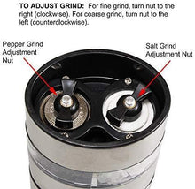 Load image into Gallery viewer, Olde Thompson 4&quot; Stainless Steel Pepper Mill and Salt Mill 2-in-1 Combo - 5080-00

