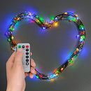 [Remote & Timer] 33FT/10M Colorful Battery Operated Fairy Lights with Remote Control, Sliver Wire String Lights for Outdoor, Indoor, Wedding, Christmas or Backyard 8 Modes (Multi-Color)