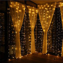 Juhefa Curtain Lights, USB Powered Fairy Lights String,IP64 Waterproof & 8 Modes Twinkle Lights for Parties, Bedroom Wedding,Valentines' Day Wall Decorations (300 LEDs,9.8x9.8Ft, Warm White)