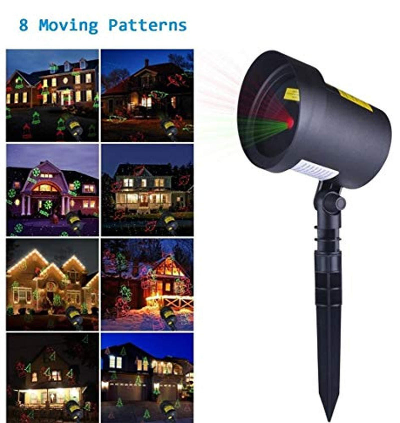 CERCHIO Xmas Lights Outdoor Motion 8 Patterns Christmas Laser Lights Projector Waterproof for Landscape Garden Holiday Party Halloween Christmas Decoration …