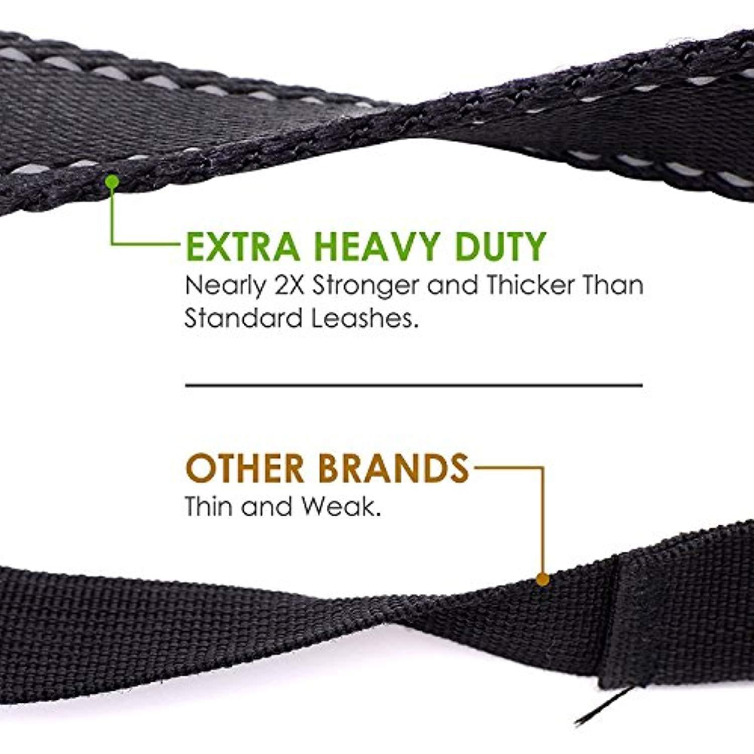 Bolux Dog Leash Traffic Control Dual Padded Handle Heavy Duty 3M Reflective 5ft Long Training Leash Lead Greater Control Safety Training Perfect for Large Medium Dogs