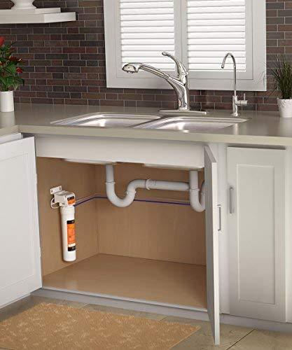 Brondell H2O+ Coral UC300 Three-Stage Undercounter Water Filtration System – Water Purifier with Designer Chrome Faucet – Quick Change Filter, WQA Gold Seal-Certified