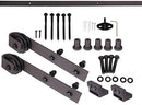 TMS 5 FT Country Antique Dark Coffee Steel Sliding Barn Wood Door Hardware Track Set