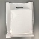 SES.CO 12"x15" White Plastic Merchandise Bags Extra Thick Medium Die Cut Shopping Package,100ct