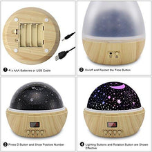 Load image into Gallery viewer, Kingtoys Kids Star Projector Night Lights Christmas Multiple Colors 360 Degree Rotating Led Starry Sky Night Lamp with Timer Auto Shut Off for Nursery Decor Baby Children Bedroom
