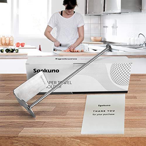 Adhesive Wall Mounted Paper Towel Holder – Quick Load Stainless Steel Kitchen Tissue Dispenser For Vertical & Horizontal Installation – For Kitchen Wall, Under Cabinet, Bathroom (Silver, 3.9Wx12.4H)