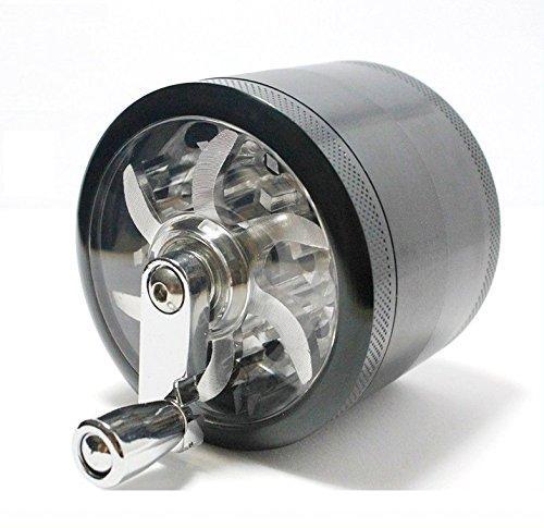 Herb Grinder Tobacco Grinder Aluminum Herb Spice Crusher Smoking Pipes Hand Crank 2.5" 4 Colors