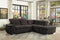 Homelegance Platina 103" Sectional Sofa with Pull Out Bed and Ottoman, Chocolate Fabric