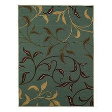 Load image into Gallery viewer, Ottomanson Otto Home Contemporary Leaves Design Modern Area Rug Hallway Runner, 2&#39;7&quot; X 9&#39;10&quot;, Sage Green/Aqua Blue
