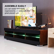 Load image into Gallery viewer, KingSo TV Stand for 55 Inch TV, TV Stands with Led Lights Entertainment Center, High Gloss TV Table TV Cabinet Modern TV Console Living Room Furniture - Wood Brown

