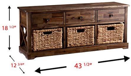 Southern Enterprises Jayton 2-Basket Storage Shelf, Brown