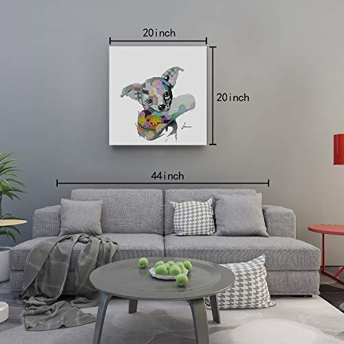 Bignut Art Oil Painting Hand Painted Funny Animal Guitar Frog Wall Art on Canvas Framed Wall Decor for Living Room Bedroom Office (24x24 Inches, Guitar Frog)