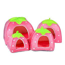 Spring Fever Small Big Animal Strawberry Guinea Pigs Rabbit Dog Cat Puppy Pet Fleece House Indoor Water Resistant Beds