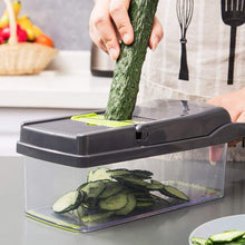 Load image into Gallery viewer, Braviloni Vegetable Chopper Slicer, 7-in-1 Multi-Function Chopper and Grater with Hand Protector, Interchangeable Blades
