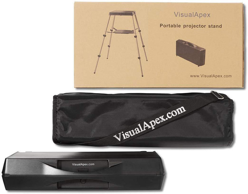 Visual Apex Portable Projector Table Stand with Shelf & Projector Carry Bag, Adjustable 18.5” to 44” high