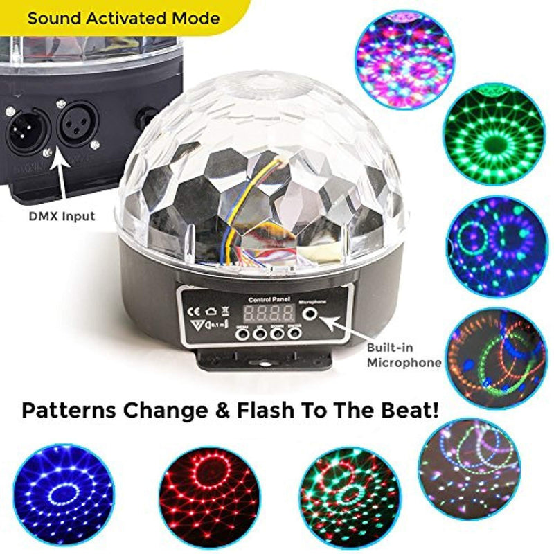 LED Disco Ball by NuLights - RGB LED Party Lights - 100% RISK FREE! Best for Kids Parties, DJ & Mood Lighting. Party Light for Indoors/Outdoors - DMX, Sound Activated, Digital Display, 5 Color